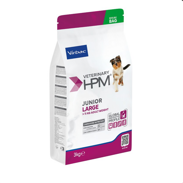 Virbac HPM Junior Dog Special Large – Pienso Premium para Cachorros de Razas Grandes y Gigantes – Crecimiento Saludable y Controlado – 3 kg / 12 kg