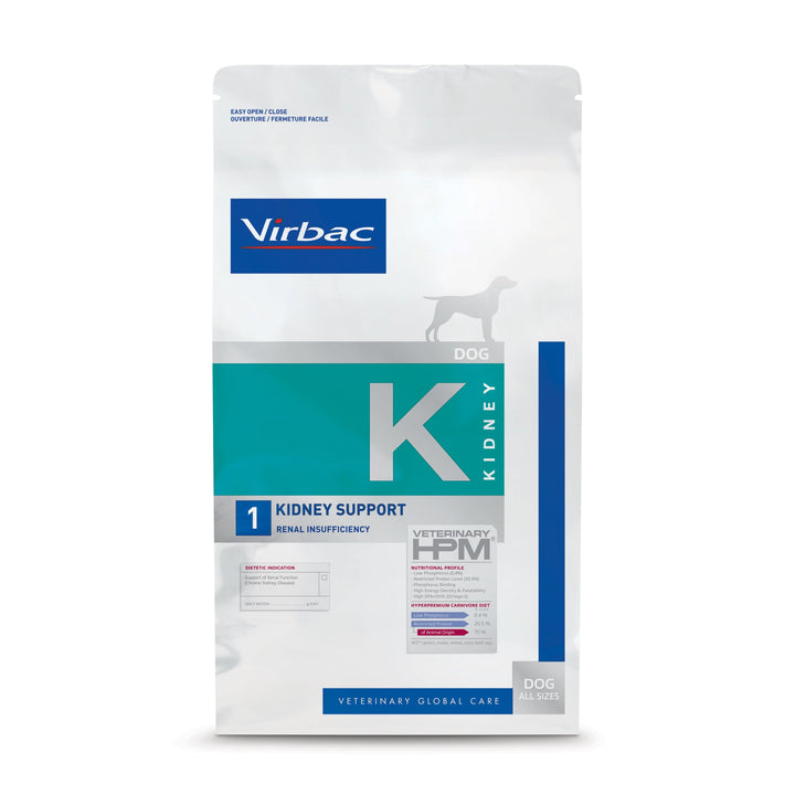 Virbac HPM K1 Dog 12 kg – Pienso Veterinario para Perros con Soporte Renal Temprano