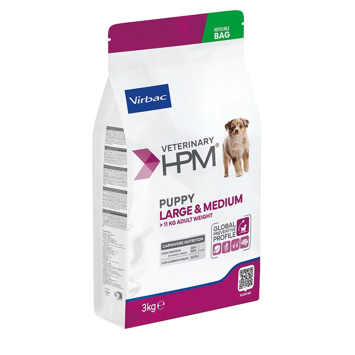 Veterinary HPM Puppy Large & Medium Dog 3 kg – Pienso para Cachorros Medianos y Grandes