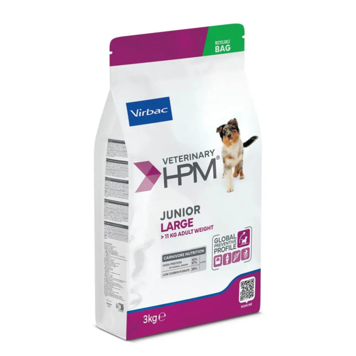 Virbac HPM Junior Dog Special Large – Pienso Premium para Cachorros de Razas Grandes y Gigantes – Crecimiento Saludable y Controlado – 3 kg / 12 kg