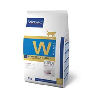 Virbac HPM W1 Cat – Pienso Veterinario para Gatos con Sobrepeso y Diabetes – 1,5 kg / 3 kg