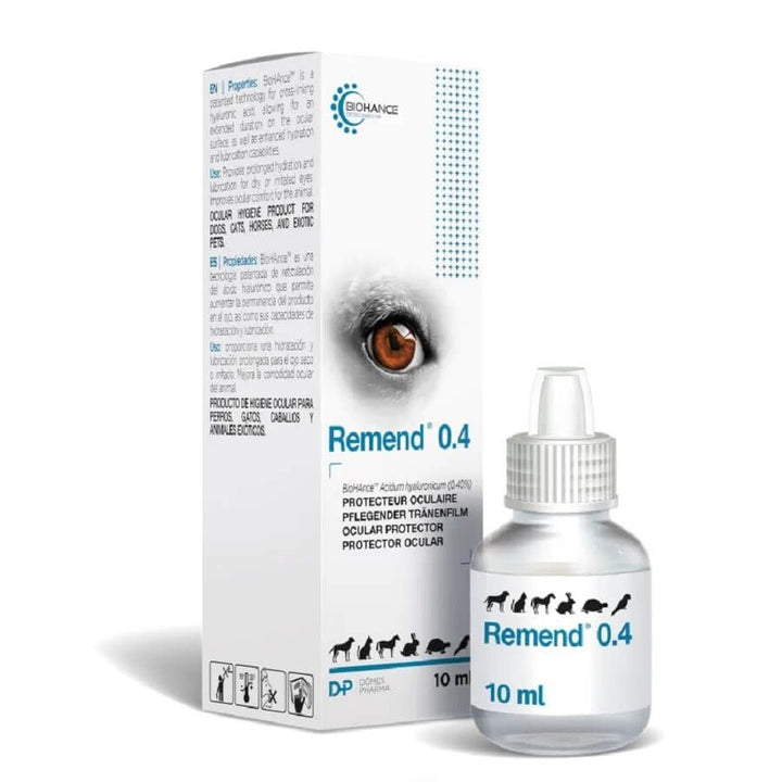 Remend 0,4% Dômes Pharma – Colirio Lubricante y Reparador para Ojos Secos en Perros y Gatos | 10 ml